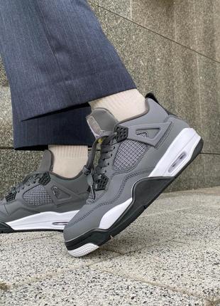 ❄️nike air jordan 4 retro grey white black fur ❄️ кросівки чоловічі зимні, кроссовки мужские зимние джордан, кросівки джордан зимні