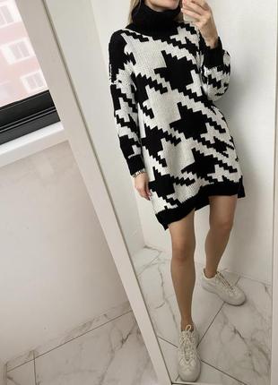 Тепле в'язане плаття светр італія ефектний теплий італійський светр1 фото
