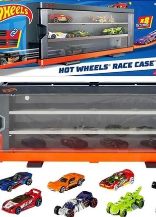 Набор хот вилс кейс дисплей витрина с 8 базовыми машинками hot wheels