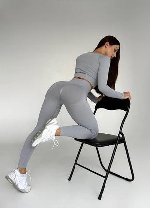 Спортивний комплект push up ефект в рубчик4 фото