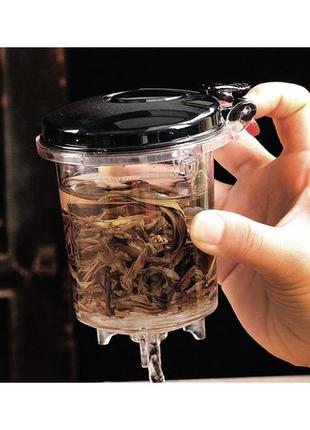 Френч пресс "дракон" корический 500 мл, заварник для чая и кофе с исинской глины3 фото