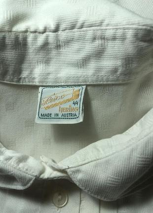 Вінтаж біла молочна блузка структурована бавовна подвійний комір пишний рукав австріа7 фото