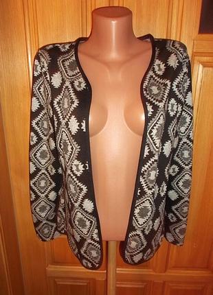 Кардиган блейзер стильний подовжений візерунок піджак, жакет кофта р. 12 - next 5
