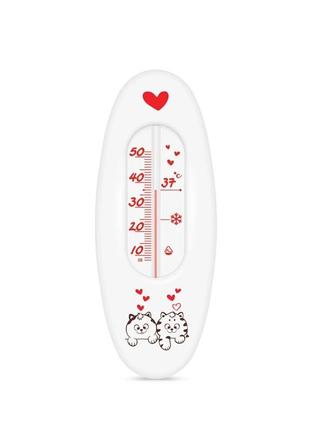 Термометр для ванночки twins в-1, котик, білий1 фото