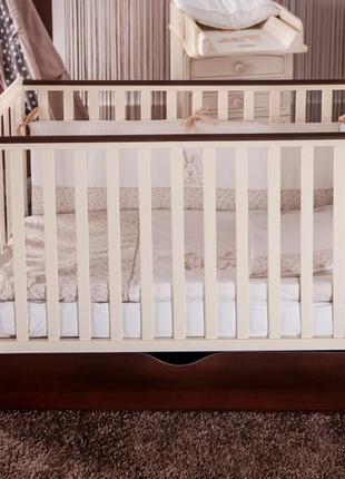 Дитяче ліжко twins pinocchio слонова кістка/горік, беж/коричневий1 фото