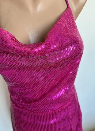 Платье паетки розовое шнуровка5 фото