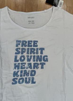 Жіноча футболка з написом esmara, розмір xs, білий2 фото