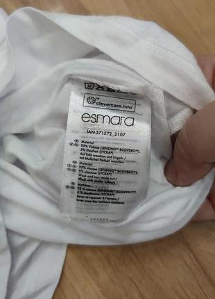 Жіноча футболка з написом esmara, розмір xs, білий3 фото