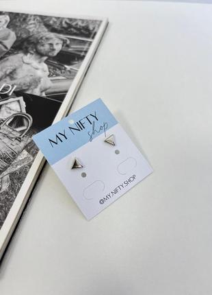 Серьги гвоздики “треугольники”