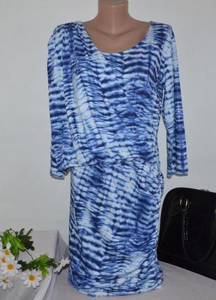 Брендовое голубое вечернее нарядное миди платье ichi великобритания этикетка3 фото