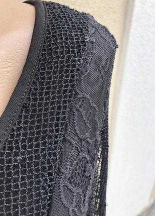 Чорна блуза,туніка,сітка,мереживо,етно стиль бохо5 фото