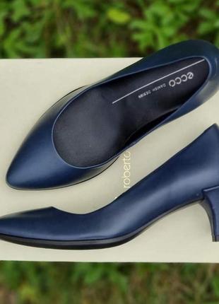 Кожаные классические туфли лодочки ecco shape 45 pointy sleek 38-41 размер