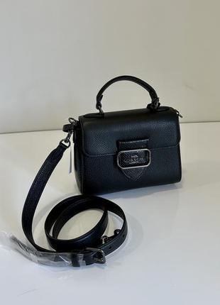 Чорна шкіряна сумка morgan top handle black coach