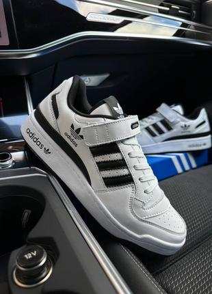 Демісезонні чоловічі шкіряні кросівки на липучці в стилі adidas forum 84 low 🆕 адідас