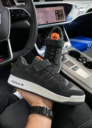 Демісезонні чоловічі замшеві темно сірі кросівки в стилі adidas forum 84 low 🆕 адідас9 фото