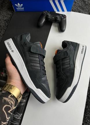 Демисезонные мужские замшевые темно серые кроссовки в стиле adidas forum 84 low 🆕 адидас5 фото