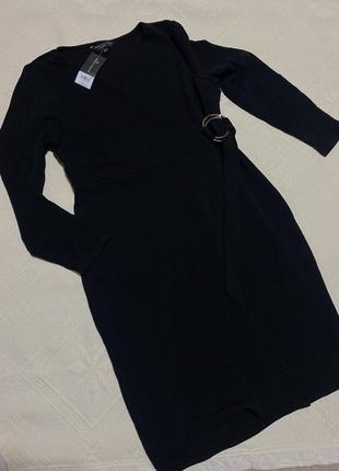 Платье черное футляр черное стрейчевое платье женское на запах 16 xl2 фото