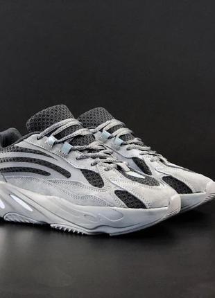 Мужские кроссовки adidas yeezy boost 700 grey black2 фото