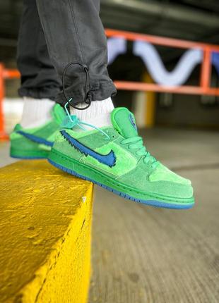 Кросівки жіночі / чоловічі зелені замшеві  nike sb dunk low grateful dead "bears green"4 фото