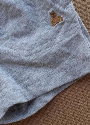 Серые коттоновые шортики на 3-6 месяцев baby gap шорты3 фото