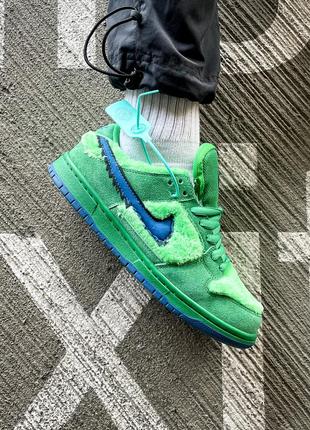 Кросівки жіночі / чоловічі зелені замшеві  nike sb dunk low grateful dead "bears green"1 фото