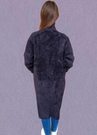 Пальто длинное, экомеховое альпака3 фото