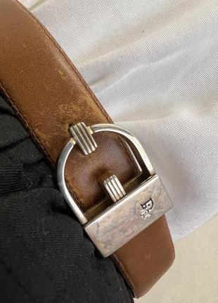 Кожаный винтажный коричневый пояс ремень christian dior9 фото