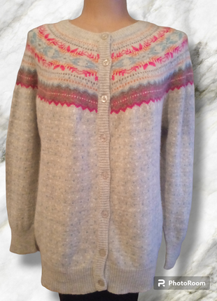 Женская кофта кардиган реглан натуральная шерсть этно стиль классика тепла серый цвет недорого