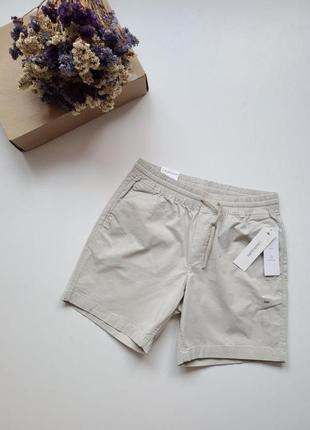 Шорти бежеві сірі базові calvin klein solid straight leg pull-on 7" shorts 31 s m оригінал