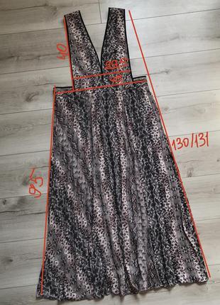 Плиссированный сарафан платье со змеиным принтом и поясом topshop2 фото