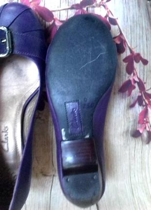 Туфли-лодочки clarks кожаные ,фиолетовые4 фото
