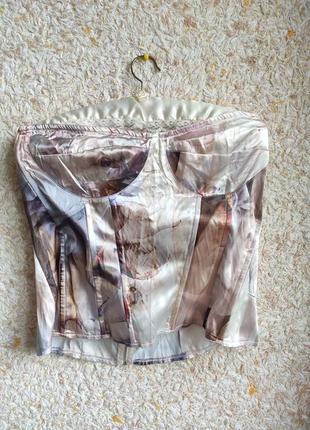Корсетный топ женский корсет атласный шелковый принт картина барокко возрождение plt2 фото