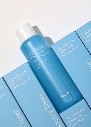 Зволожувальний ліфтинг тонер-есенція trimay peptaluronic edelweiss hydra lifting up essence toner, 200 мл