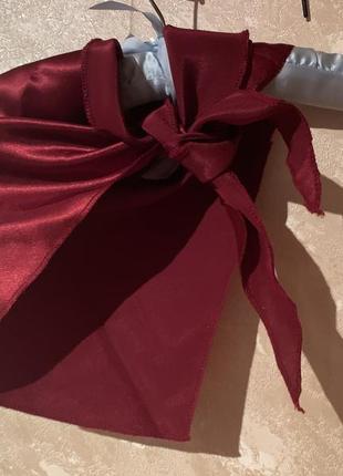 Платок бордовый стильный аксессуар2 фото