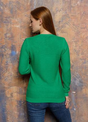Пуловер вязаный зеленый 23693 фото