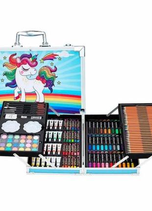 Набор для творчества единорог 145 предметов в алюминиевом чемоданчике gaurika -lk202209-56-blue.