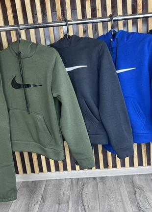 Зимовий спортивний костюм на флісі для хлопців та дівчат nike big swoosh худі та джогери