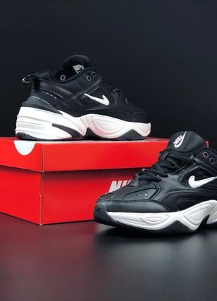 Женские кроссовки nike m2k tekno black white4 фото