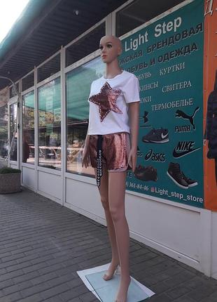 My luna. спортивный костюм шорты и футболка с двусторонними пайетками. made in italy.