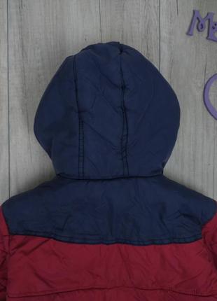 Зимняя куртка для мальчика цвет синий с бордо размер 104 (4-6 лет)6 фото