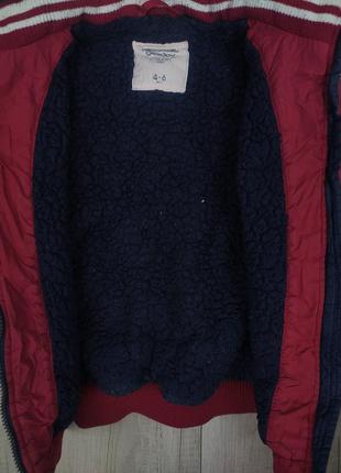 Зимняя куртка для мальчика цвет синий с бордо размер 104 (4-6 лет)4 фото