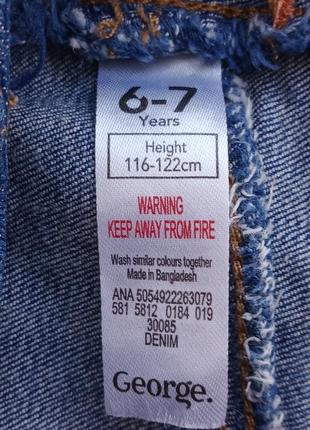 (281) чудова стрейчева джинсова спідниця george для дівчинки 6/7 років6 фото