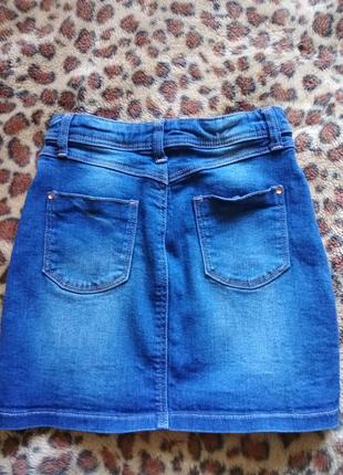 (281) чудова стрейчева джинсова спідниця george для дівчинки 6/7 років5 фото