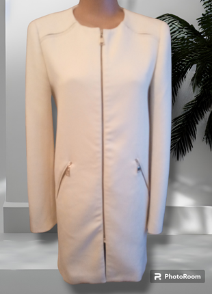 Жіноче пальто плащ тренч біле прямий крій мінімалістичне  стильне якісне зара zara