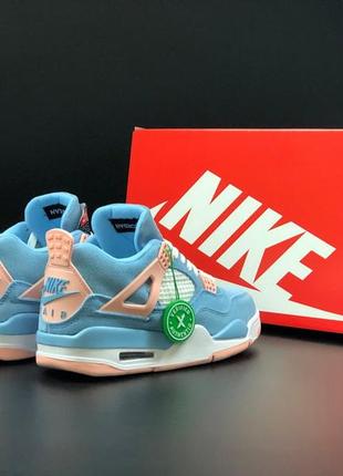 Женские кроссовки nike air jordan 4 retro blue grey3 фото