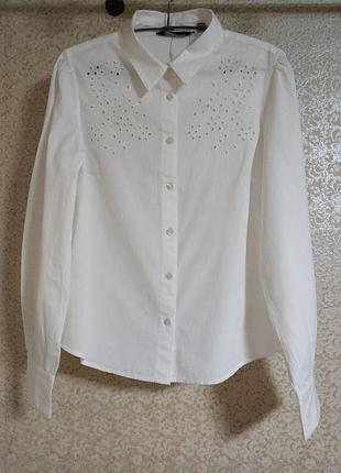 Dorothy perkins актуальная рубашка рубашка блузка блуза вышивка белая бренд dorothy perkins, р.12