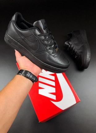 Мужские кроссовки nike air force 1 low black1 фото