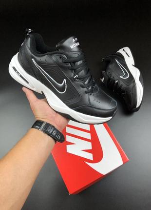 Зимние мужские кроссовки nike air monarch black white термо