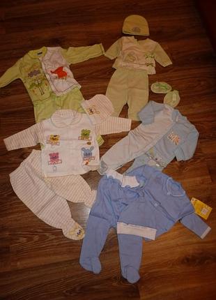 Одежда для самых маленьких на 0-3-6 мес