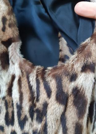 Крутой натуральный меховой жилет из леопарда , р. 4-68 фото